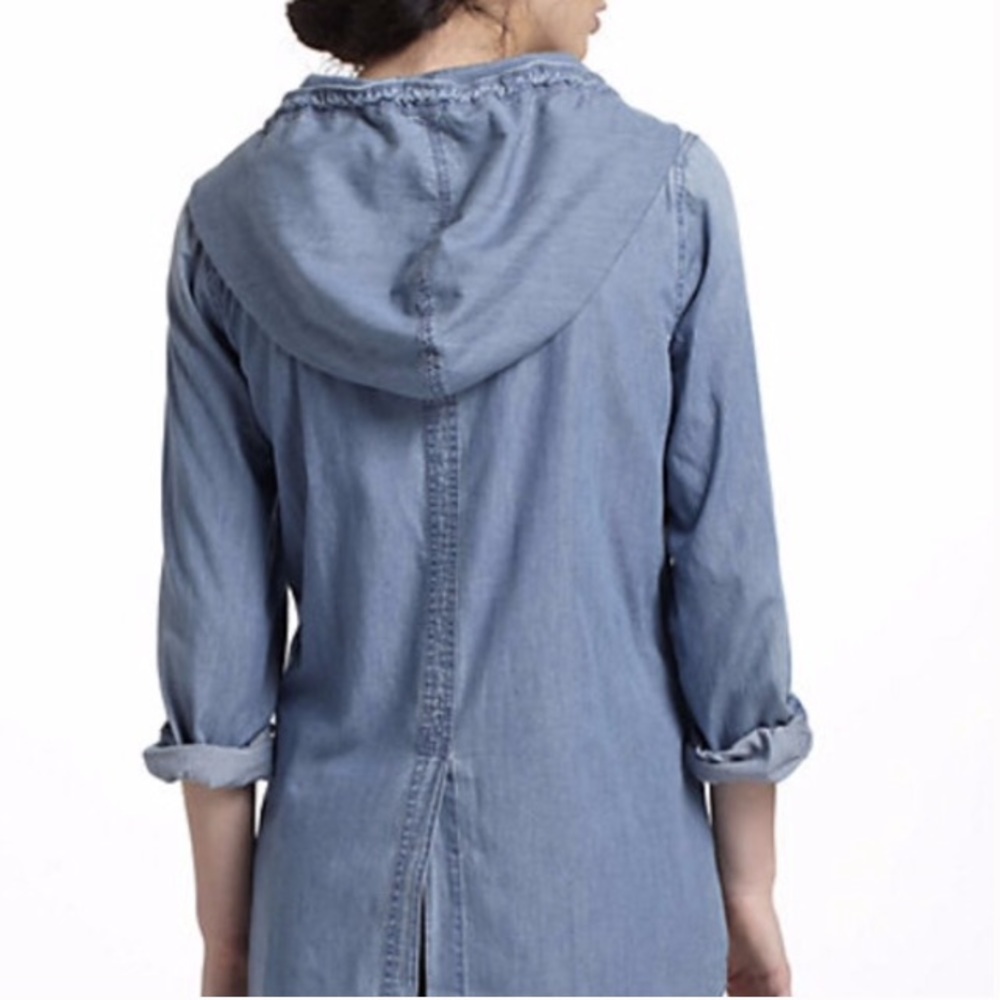 Anthropologie Hooded Chambray Jacket/Button Down - Picture 4 of 16